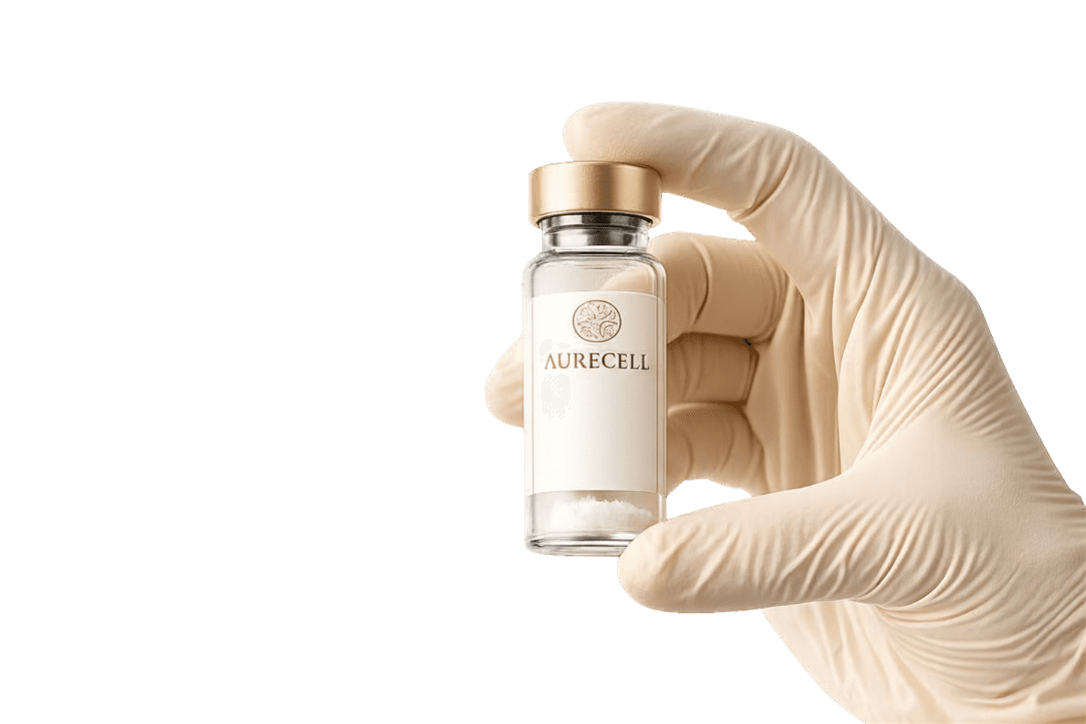 Aurecell research vial presented with laboratory precision