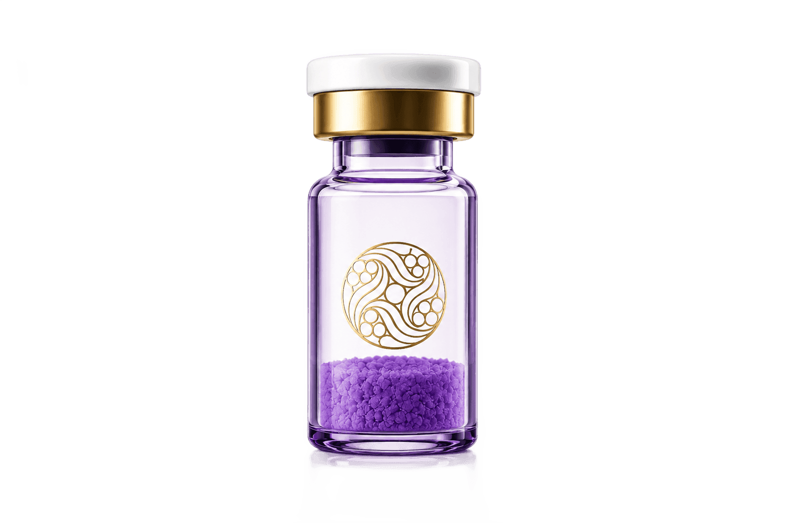 Aurecell vial with purple formulation